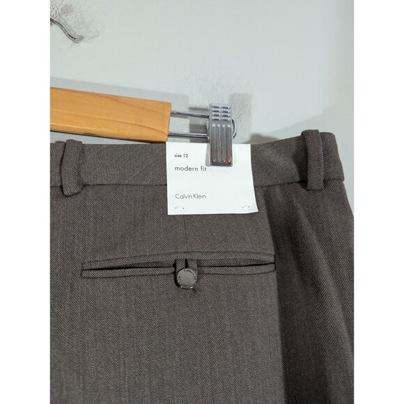 Calvin Klein Womens Brown Modern Fit Dress Pants Sz 12 Business Office Work - Picture 7 of 11